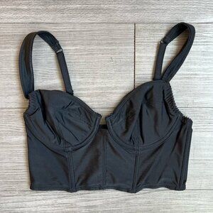 Urban Outfitters Out From Under Gina Underwire Bustier Bra Top Black Size S